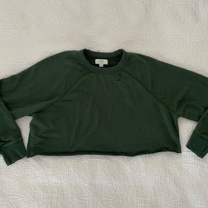 Aerie Distressed Cropped Crewneck